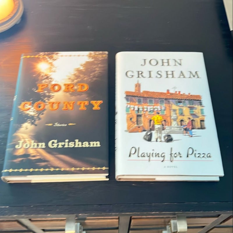 Lot of 2 John Grisham Books: Ford County / Playing for Pizza