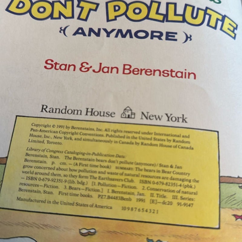 The Berenstain Bears Don't Pollute (Anymore)