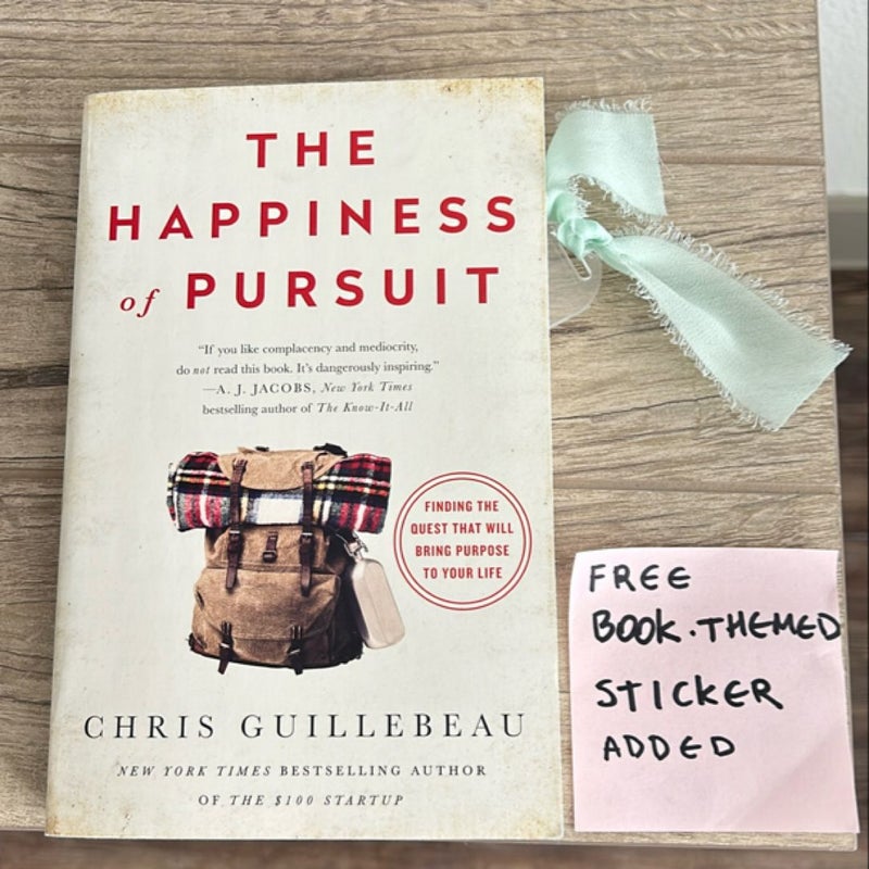 The Happiness of Pursuit + FREE surprise book themed sticker and a bookmark included!