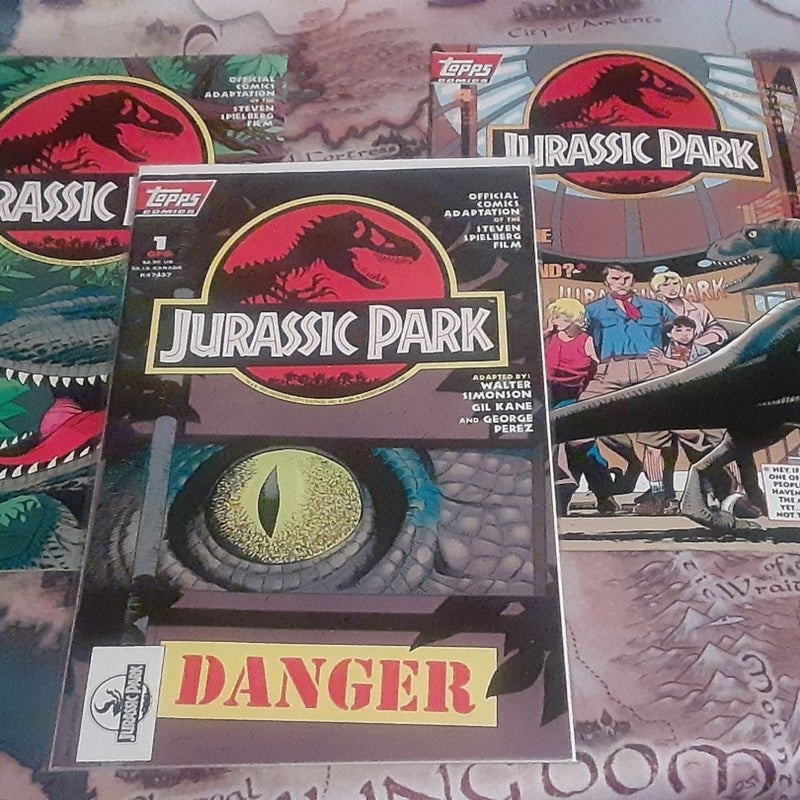 Jurassic Park comic book lot 1,2,4 Topps Comic 