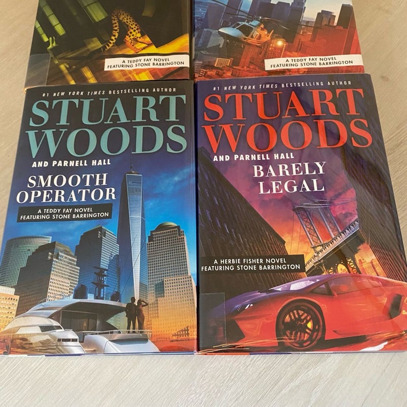 Lot of Four (4) Stuart Woods Hardback ExLibrary Herbie Fisher Teddy Fay & More