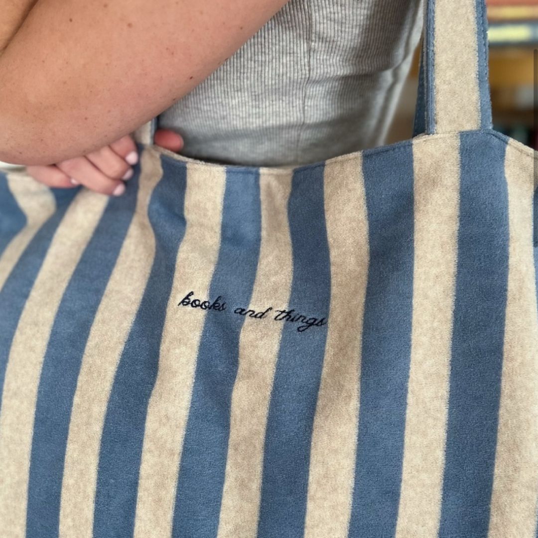 Bookish terry cloth tote 