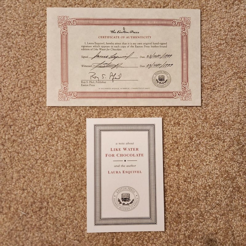 Signed Easton Press Like Water for Chocolate
