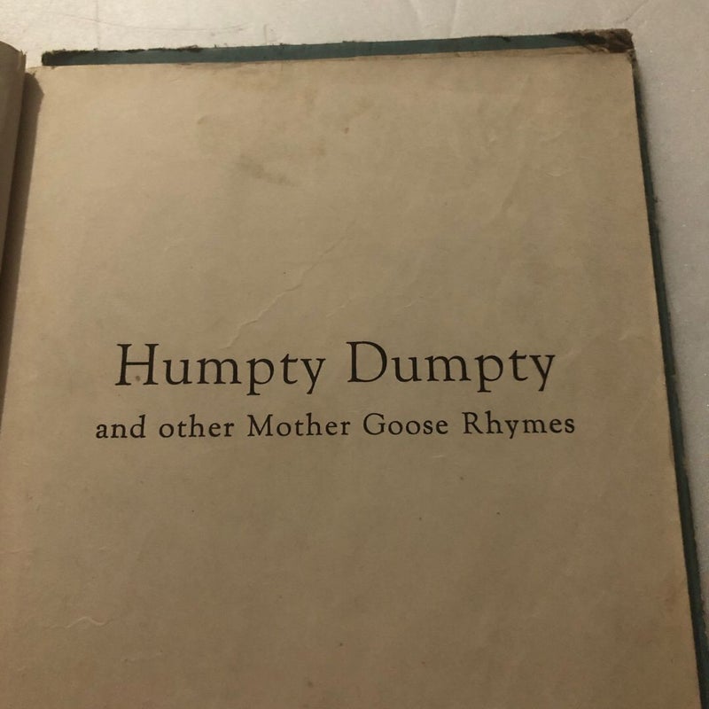 Vintage Humpty Dumpty and other Mother Goose Rhymes Book