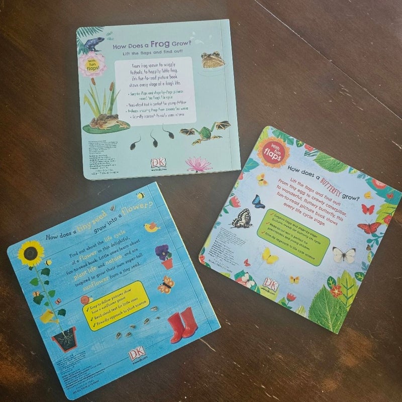 Growing Lift Flap Board Books by DK Set of 3