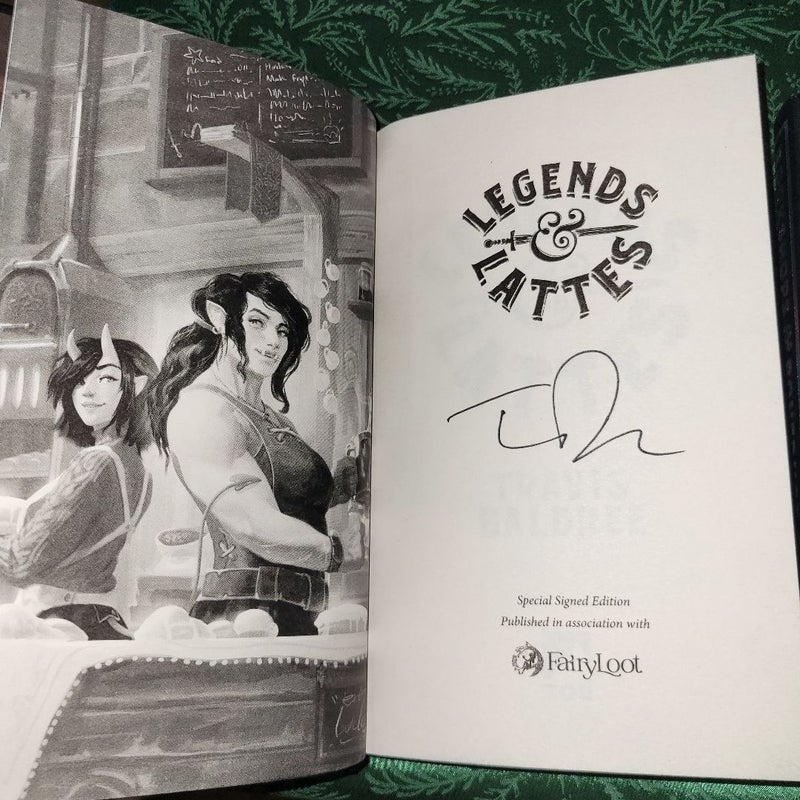 SIGNED Fairyloot Legends and Lattes by Travis Baldree