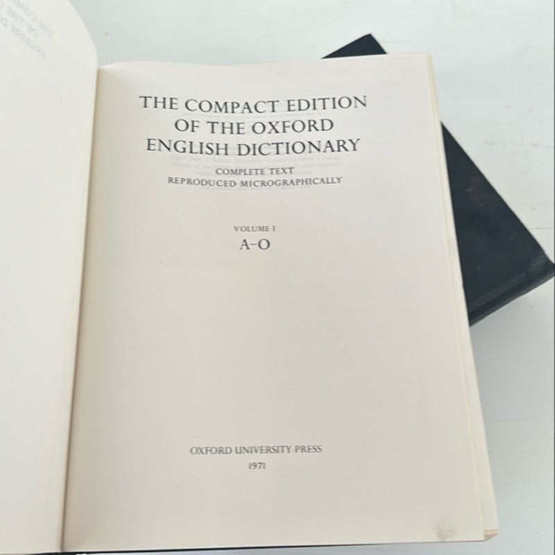 The Compact Edition of the Oxford English Dictionary