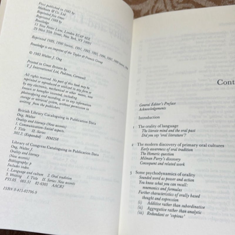 Orality and Literacy