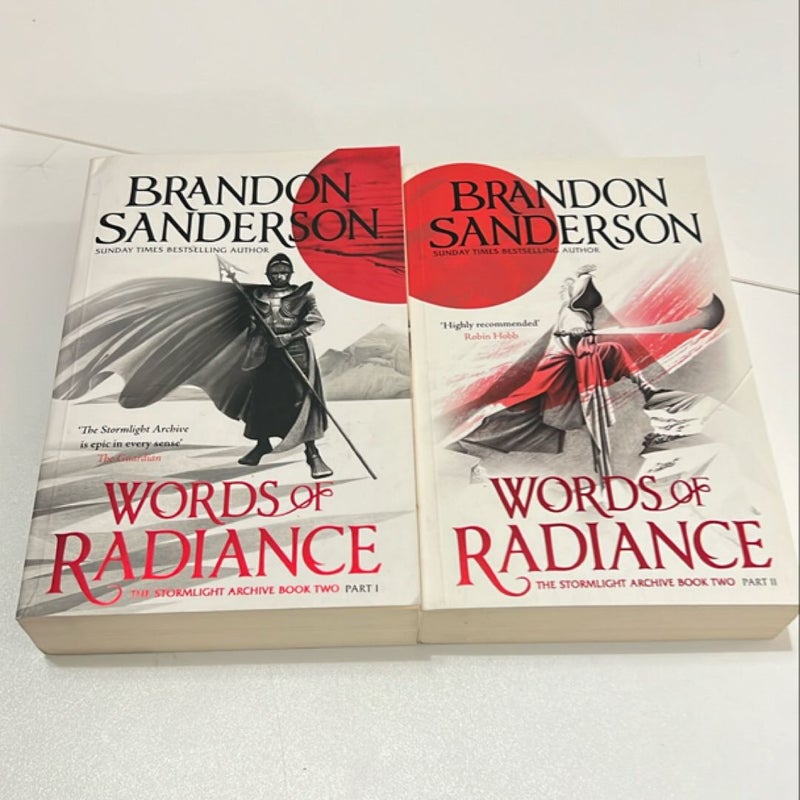 UK editions Words of Radiance Part 1&2