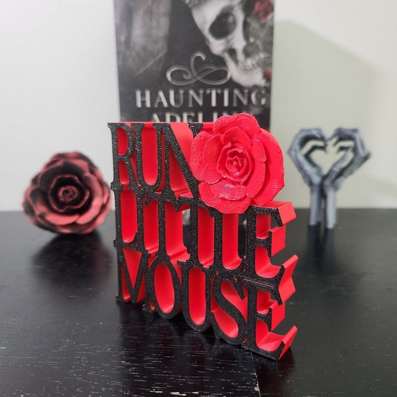 Haunting Adeline Run Little Mouse Shelf Sign - Black & Red