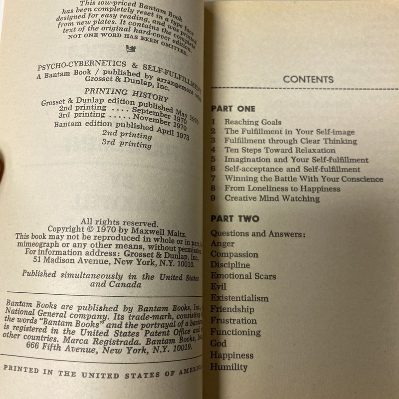 Psycho-Cybernetics and Self-Fulfillment 