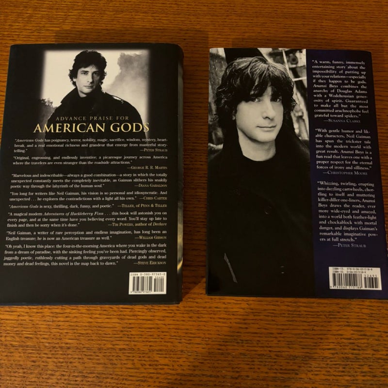 Neil Gaiman bundle signed. American Gods/Anansi Boys 1st editions 