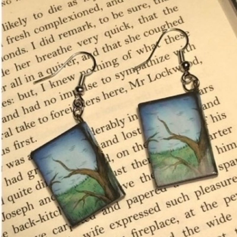 Handmade Wuthering Heights Book Earrings 
