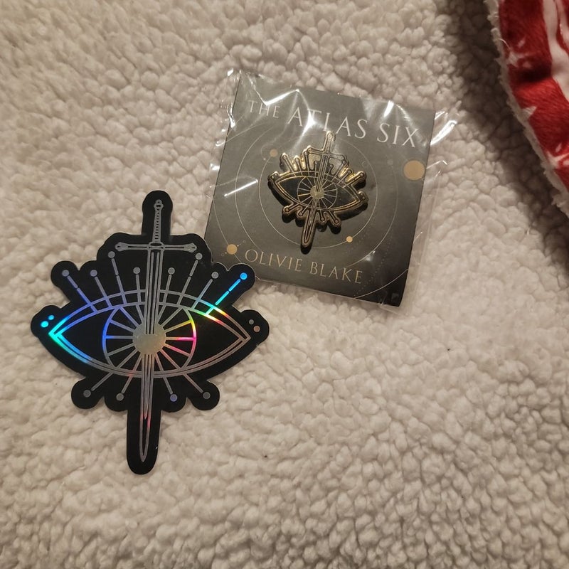 Atlas Six pin and sticker 