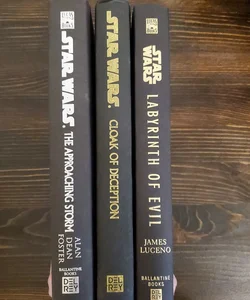 Star Wars 3 book bundle, no dust jackets-Labyrinth of Evil, Cloak of Deception, The Approaching Storm