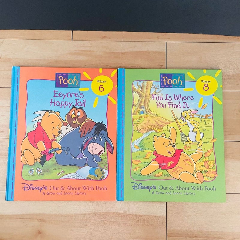 Disney’s Out & About Wolith Pooh, A Grow & Learn Library Bundle-Lot of 8; Volumes 1,2,4,5,6,8,9,11