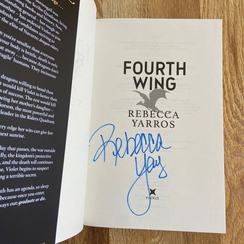 Signed Fourth Wing