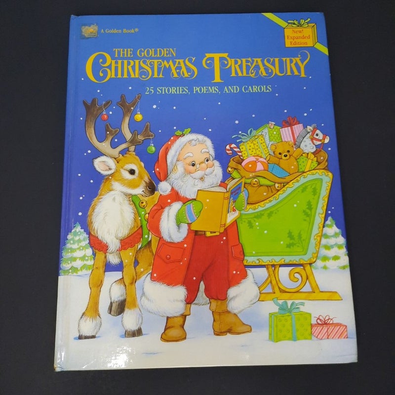 1989 Child's Book "THE GOLDEN CHRISTMAS TREASURY" 25 Stories, Poems, Carols