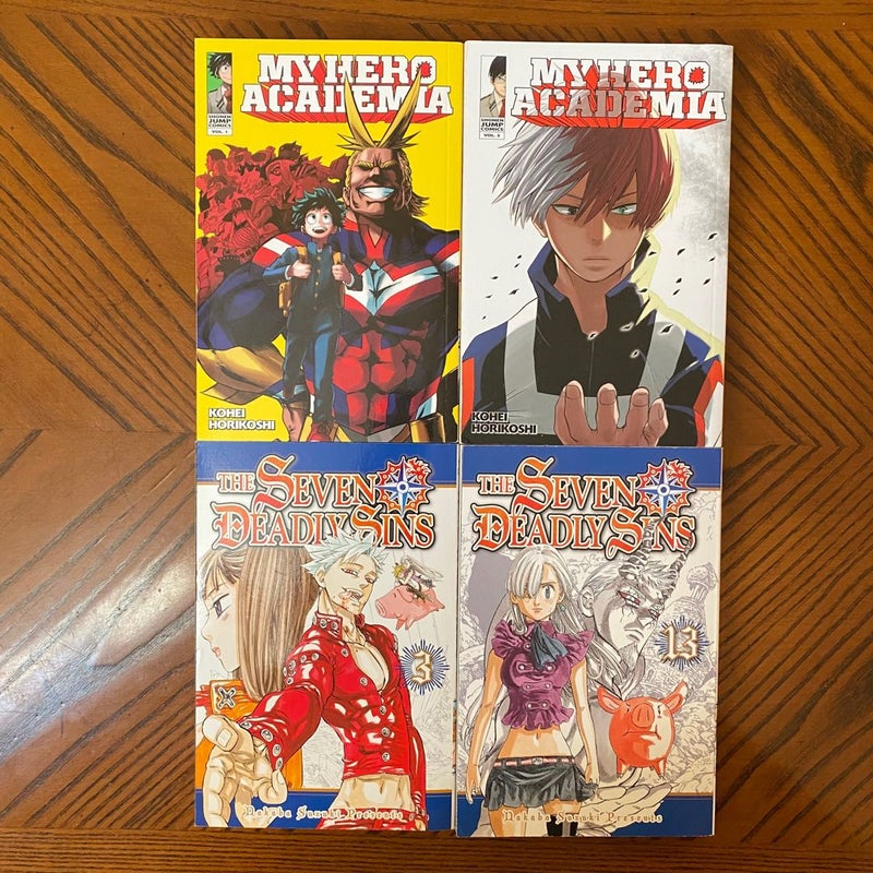My Hero Academia, One-Punch Man, Naruto, The Seven Deadly Sins, Blue Exorcist, & Black Butler