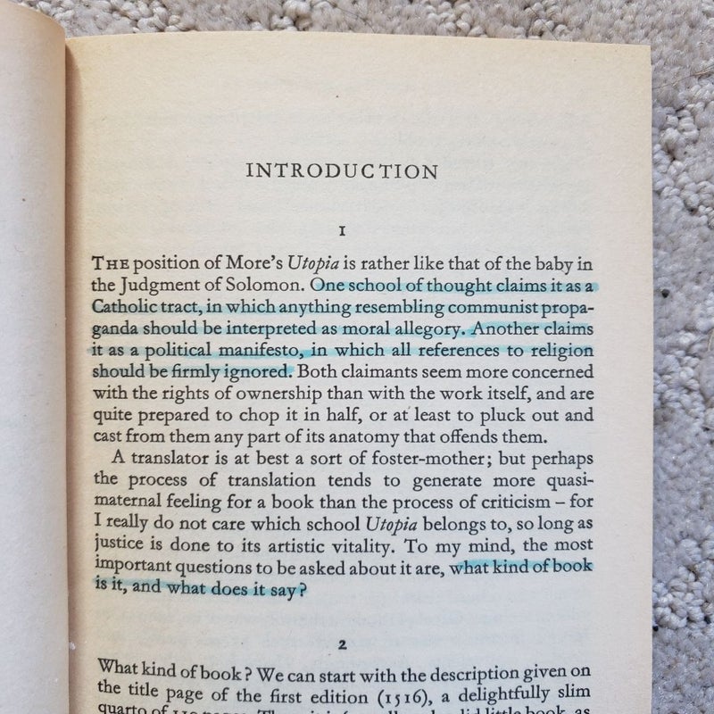 Utopia (Penguin Classics Edition, 1978)