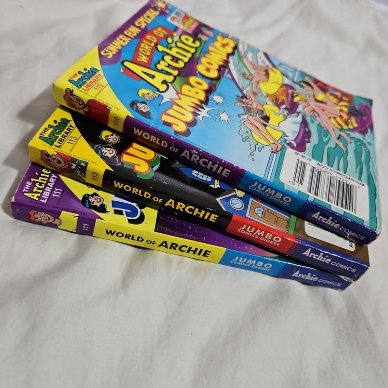 World of Archie Jumbo Comics - 3 book lot