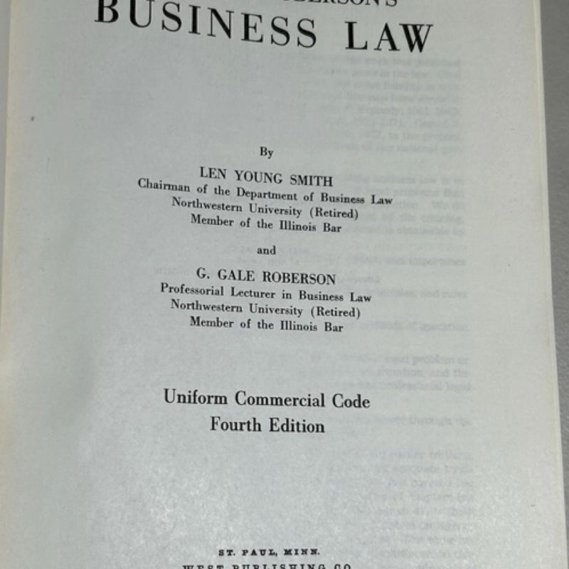 Smith And Robertson’s Business Law