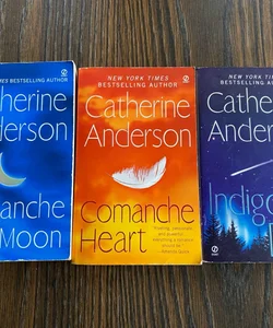 3 Catherine Anderson Paperback Books - Comanche Moon, Comanche Heart & Indigo