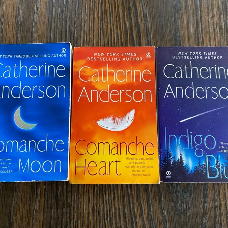 3 Catherine Anderson Paperback Books - Comanche Moon, Comanche Heart & Indigo