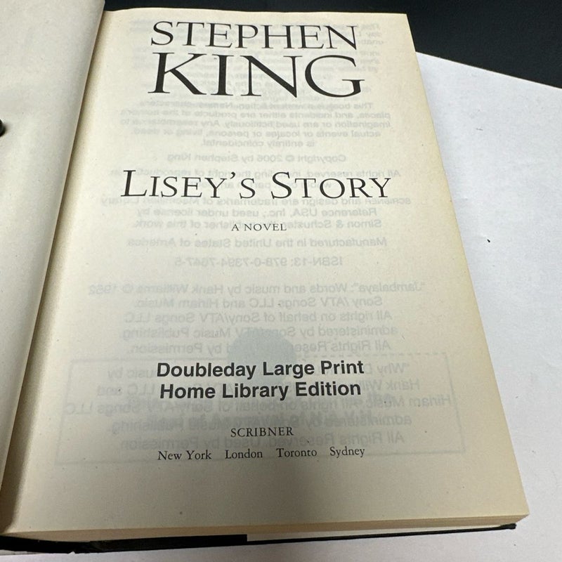 Lisey's Story, Large Print Edition 2006 Hardcover W/ Dust Jacket