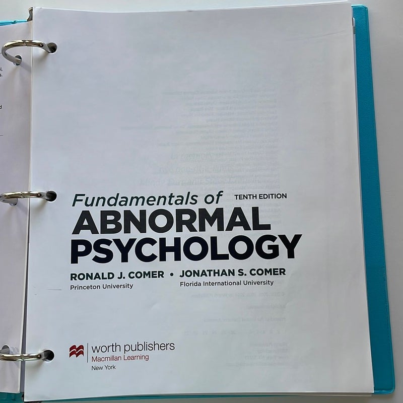 Loose-Leaf Version for Fundamentals of Abnormal Psychology