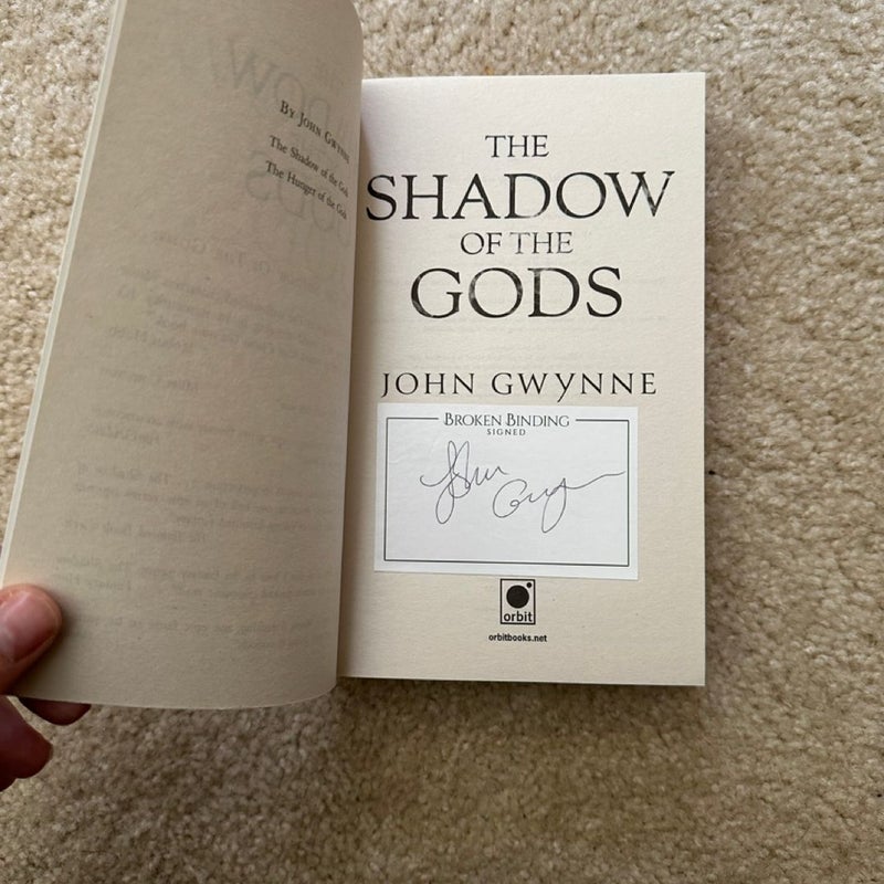 The Shadow of the Gods signed bookplate