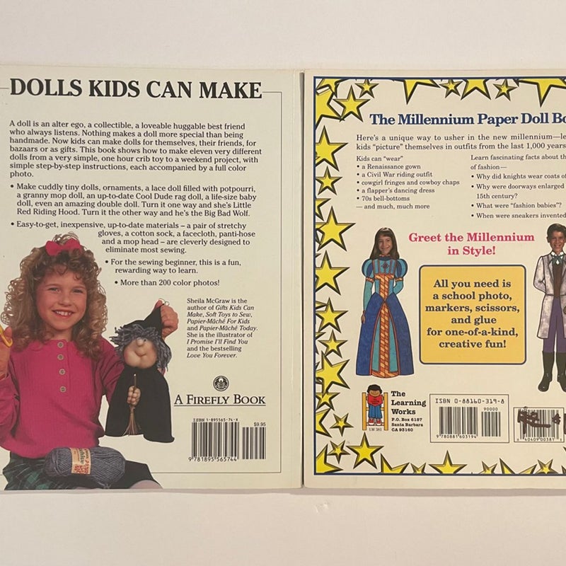 Two Doll-Making Books for Kids - Paperback Craft Book Bundle 