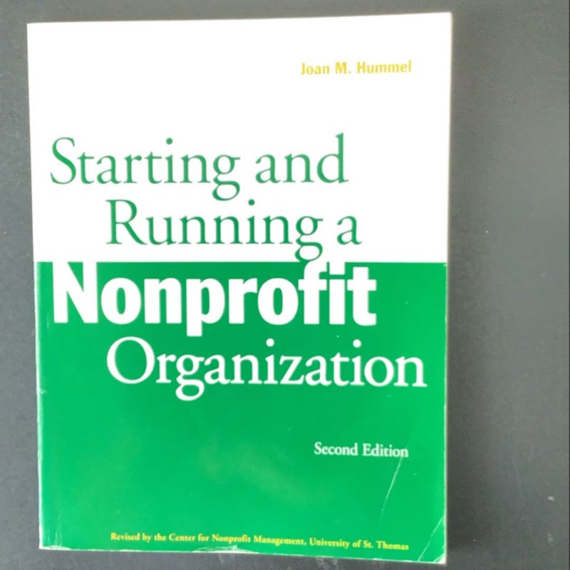 Starting and Running a Nonprofit Organization