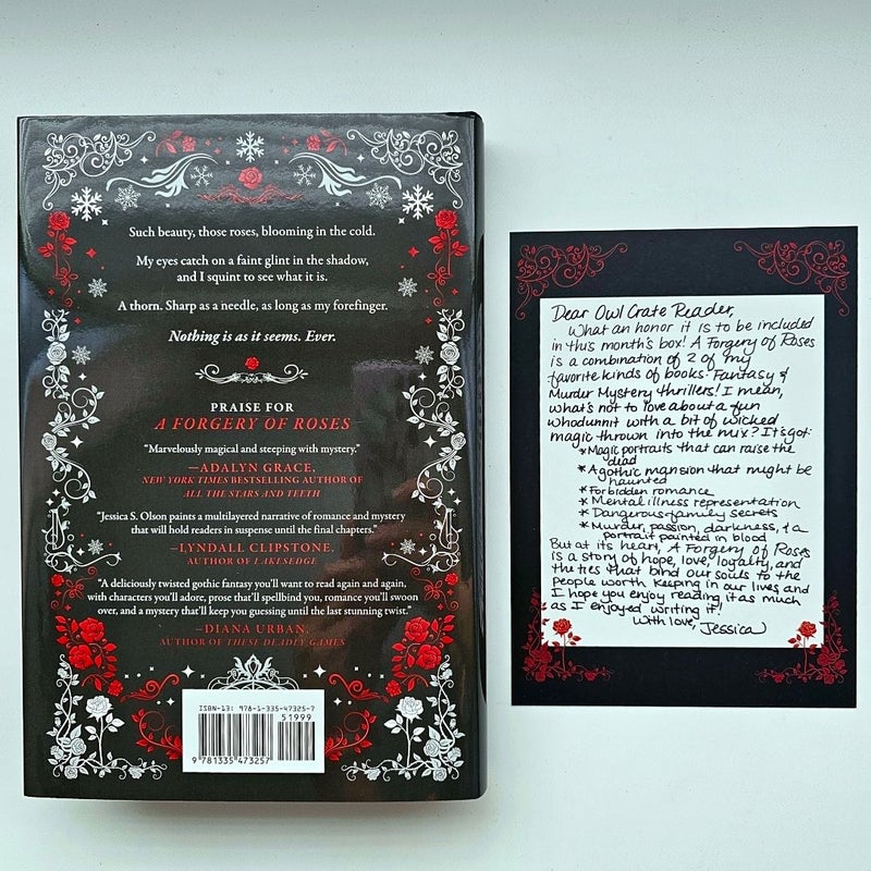 NEW A Forgery of Roses SIGNED by Jessica Olson FIRST Limited Owlcrate Edition