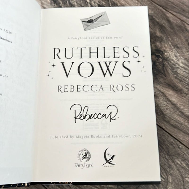 Fairyloot edition of Ruthless Vows