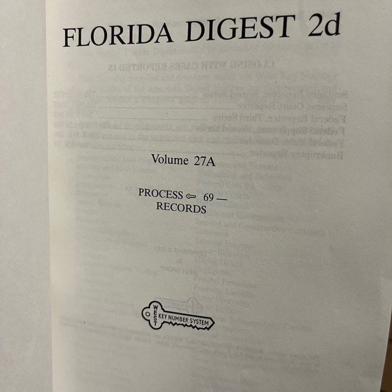 West's Florida Digest 2d ~ West Group 47 Volume Books