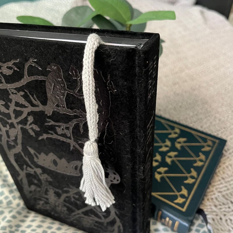 Hand Knitted Bookmark - silver grey