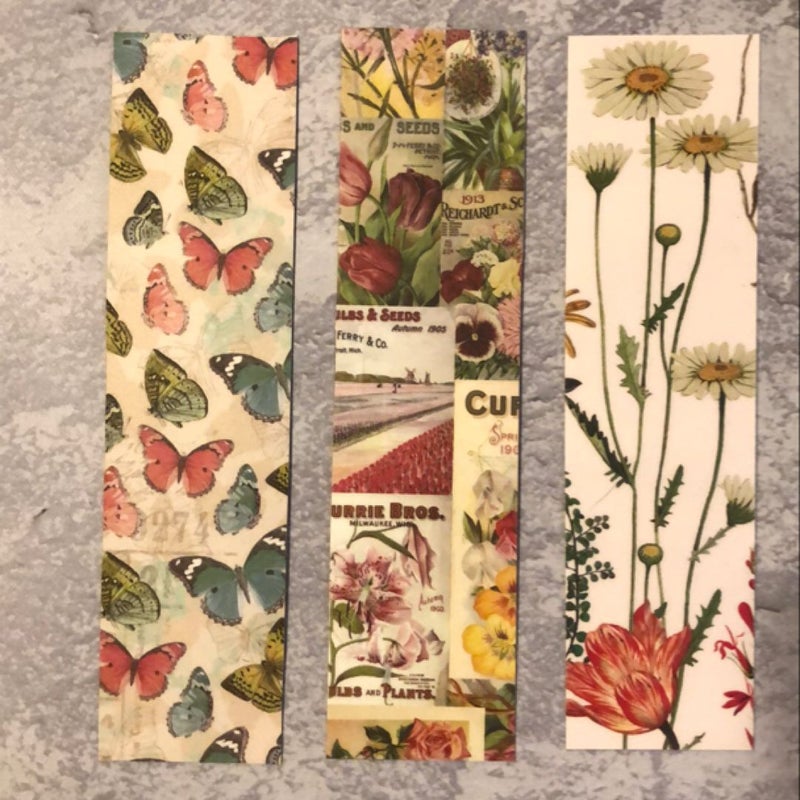 Set of 3 Handmade Bookmarks 