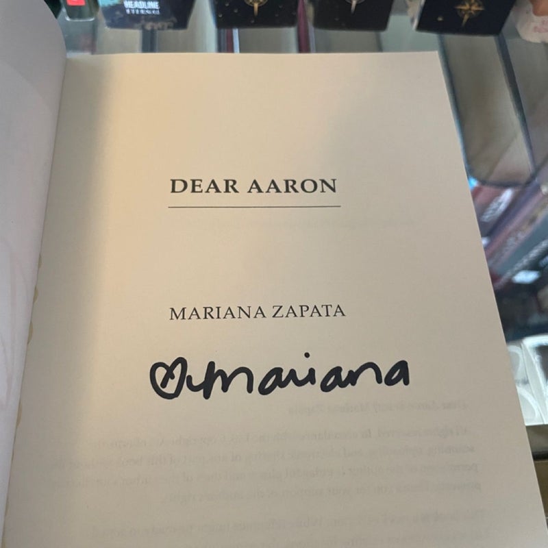 SIGNED Dear Aaron by Mariana Zapata 