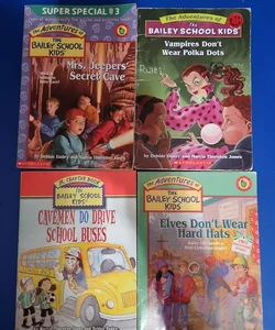 The Adventures of the Bailey School Kids 4-Pack (includes "Mrs. Jeepers' Secret Cave,""Elves Don't Wear Hard Hats,""Vampires Don't Wear Polka Dots. " & "Cavemen Do Drive School Buses."