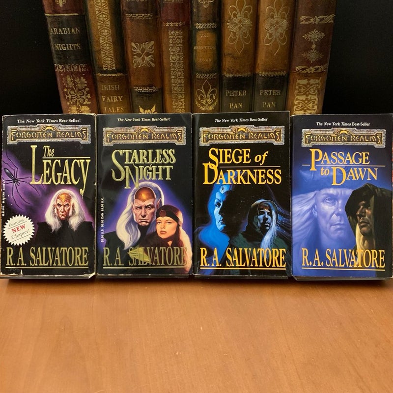 Legend of Drizzt Set, Complete Legacy of the Drow & Paths of Darkness: The Legacy, Starless Night, Siege of Darkness, Passage to Dawn, The Silent Blade, Spine of the World, Sea of Swords, Servant of the Shard 