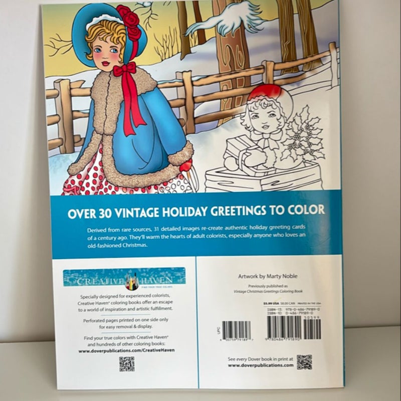 Creative Haven Vintage Christmas Greetings Coloring Book