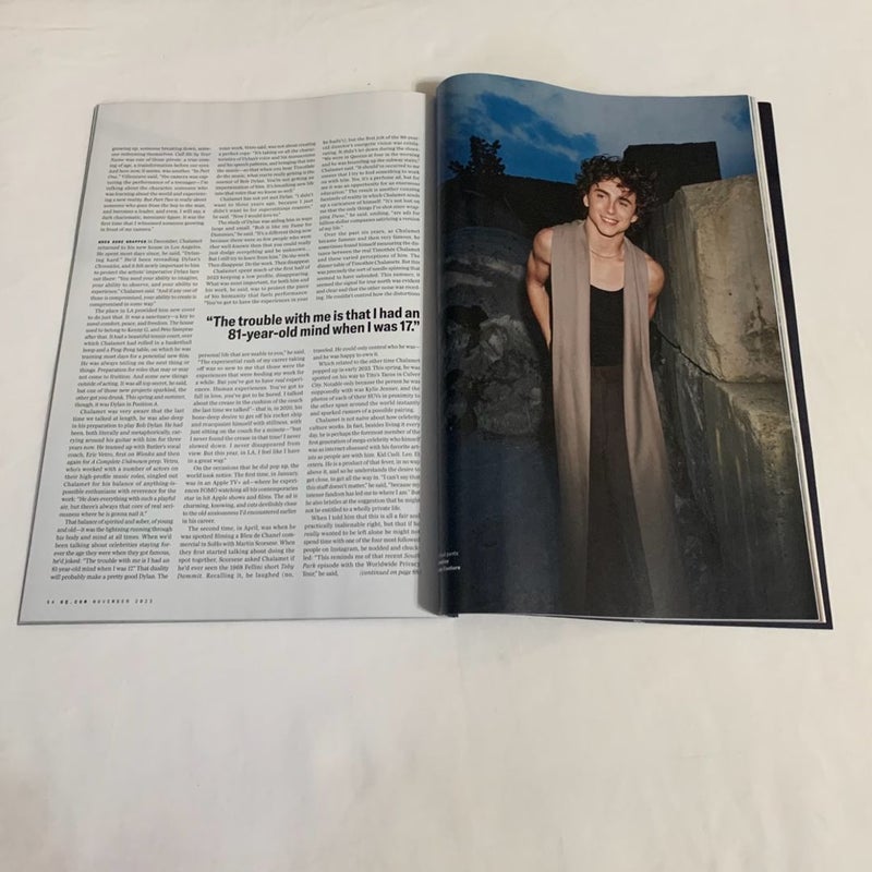 GQ Timothée Chalamet “Gives Us The Full Download”Issue November 2023  Plus Gucci Insert  