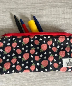 Strawberry pencil case handmade 