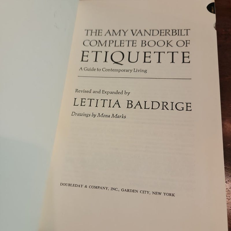 The Amy Vanderbilt Complete Book of Etiquette