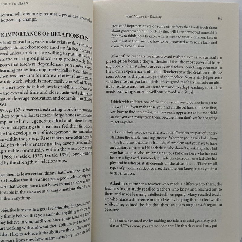 The Right to Learn by Linda Darling-Hammond