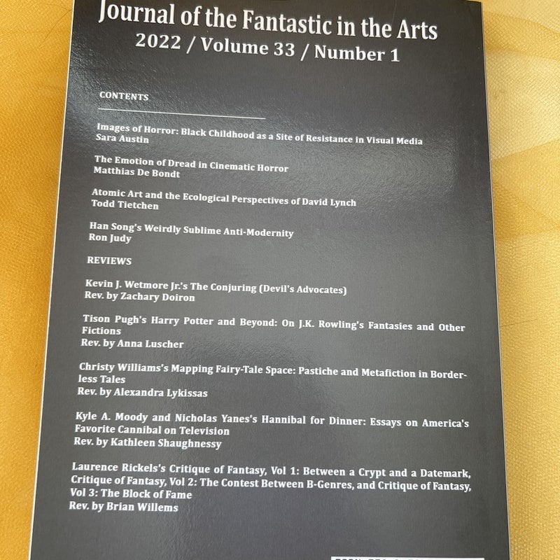 Journal of the Fantastic in the Arts (2022 - Volume 33 Number 1)
