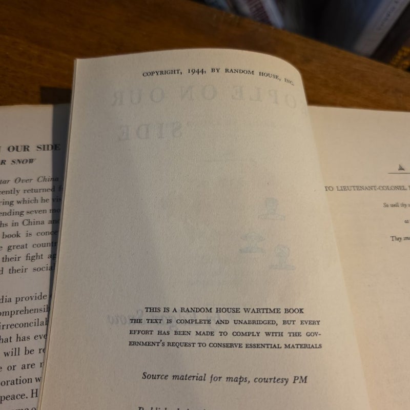 VINTAGE 1944 People On Our Side by Edgar Snow