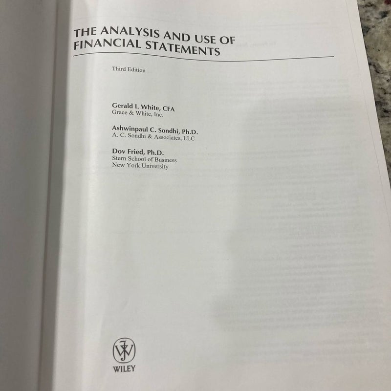 The Analysis and Use of Financial Statements