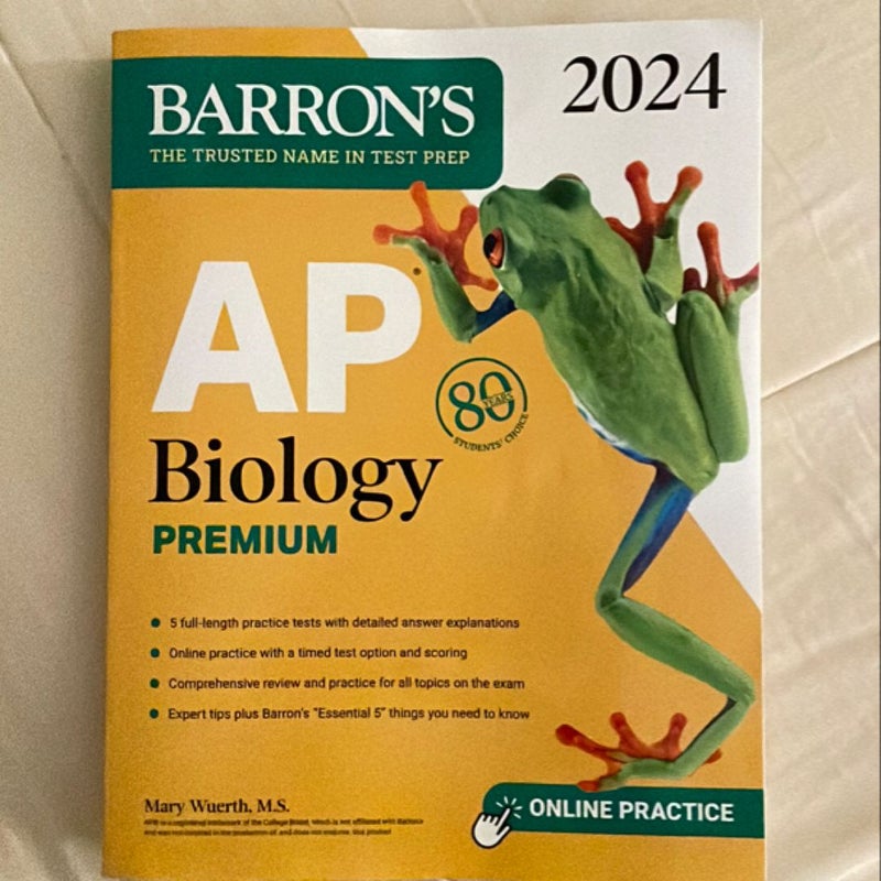 AP Biology Premium, 2024: Comprehensive Review with 5 Practice Tests + an Online Timed Test Option